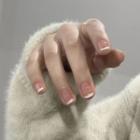 Contrast Trim Faux Nail Tips R175 - Nude - One Size