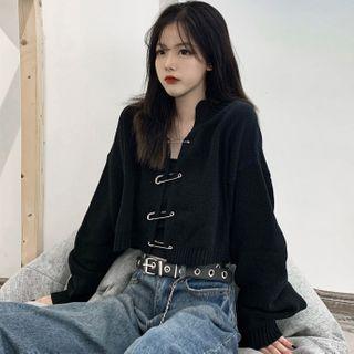 Pin-detailed Cardigan Black - One Size