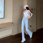 High Waist Split Wide Leg Jeans