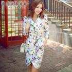 Double-breasted Printed Trench Jacket