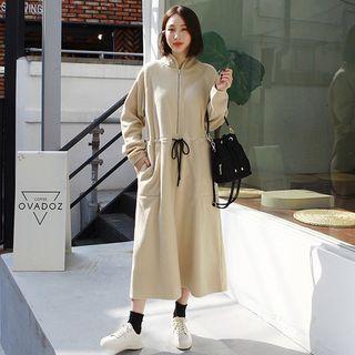 Drawstring-waist Fleece Dress