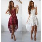 Strappy High-low A-line Lace Dress