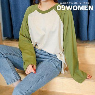 Plus Size Raglan-sleeve Cotton T-shirt