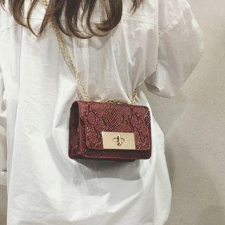 Croc Grain Pattern Mini Shoulder Bag