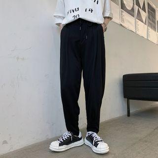 Drawstring Waist Plain Harem Sweatpants