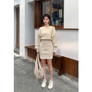 Tube-hem Cable-knit Dress