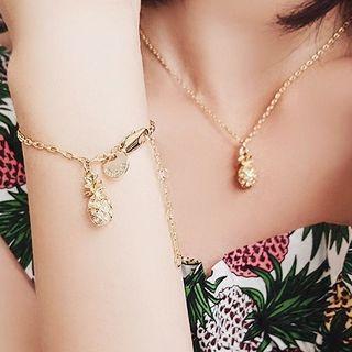 Pineapple Necklace With Bracelet