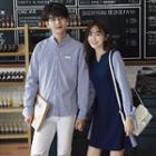 Couple Matching Pinstriped Shirt / Long-sleeve Shirt Dress