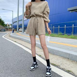 Drawstring Ribbed Knit Jumpsuit