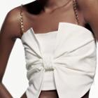 Chain Strap Bow Cropped Camisole Top