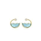 Faux Crystal Alloy Open Hoop Earring