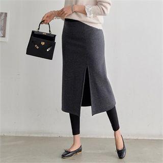 Inset Leggings H-line Midi Skirt