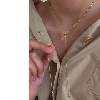 Alloy Y Necklace Gold - One Size