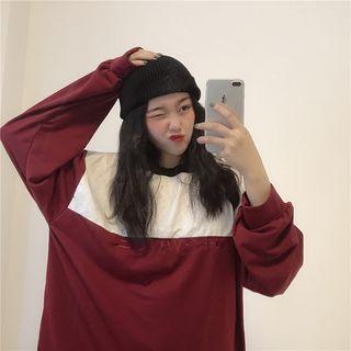 Color Block Pullover Red - One Size