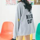 Lettering Smiley Face Embroidered Pullover
