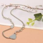 Heart Chain Necklace 1pc - Silver - One Size
