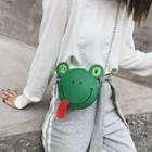 Frog-shaped Faux Leather Crossbody Bag Green - One Size