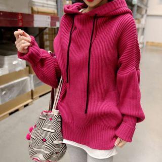 Long-sleeve Hooded Knit Sweater