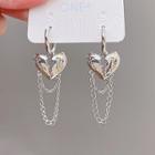 Heart Chained Drop Earring 1 Pair - Gold - One Size