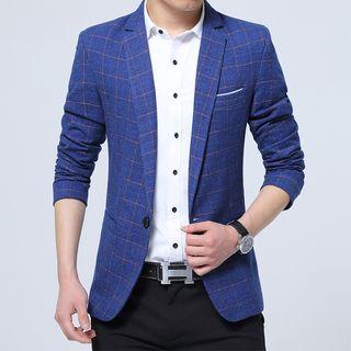 Plaid Slim-fit Blazer