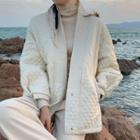 Quilted Button Jacket White - One Size