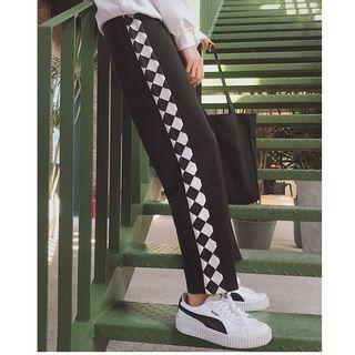 Checked Panel Pants