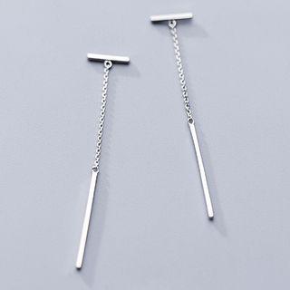 925 Sterling Silver Bar Drop Earring Silver - One Size