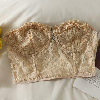 Ruffled Lace Tube Top