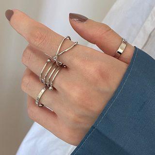 Set Of 6: Stainless Steel Ring (assorted Designs)