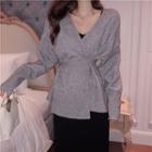 Plain Cardigan / Sleeveless Knit Dress