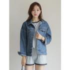 Collared Embroidered Denim Jacket