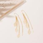Leaf Tassel Threader Earrings Gold - One Size