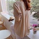 Shirred-sleeve Dip-back Top