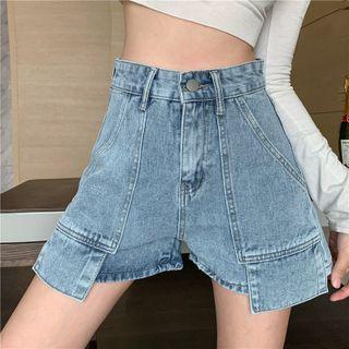 Layered Denim Hot Pants