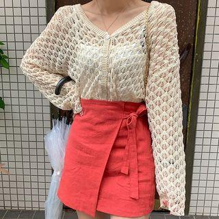Open-work Long-sleeve Summer Cardigan