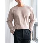 Long-sleeve Cotton T-shirt In 8 Colors