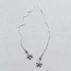 925 Sterling Silver Rhinestone Flower Threader Earrings