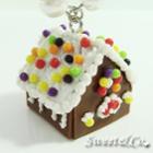 Sweet Christmas Ginger Bread House Pearl Silver Necklace