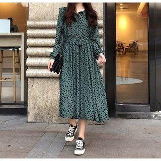 Leopard Print Tie-waist Midi Dress