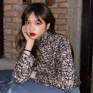 Long-sleeve Floral-print T-shirt Floral - One Size