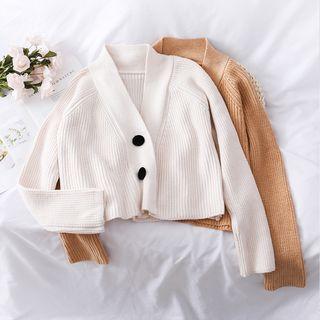 Big-button Knit Cardigan