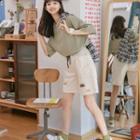3/4-sleeve T-shirt / Cargo Shorts / Set
