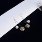 Alloy Rose Cat Eye Stone Fringed Earring As Shown In Figure - One Size