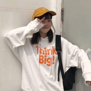 Long Sleeve Lettering Printed Hoodie