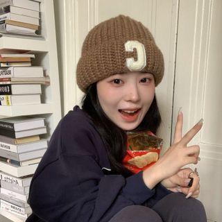 C Letter Knit Hat