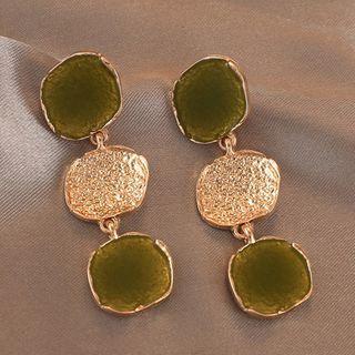 Irregular Disc Dangle Earring / Clip-on Earring