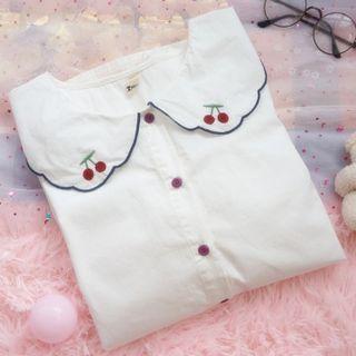 Cherry Blouse White - One Size