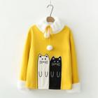 Mock-neck Cat Sweatshirt