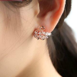Crystal Swan Studs