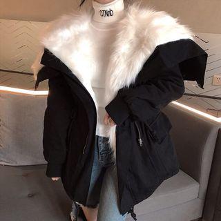 Long-sleeve Furry Striped Jacket